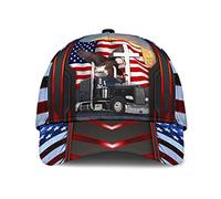 Sombrero De Béisbol Camión Negro Una Nación Bajo Dios Camionero Transporte por Carretera Bandera De Estados Unidos Gorra De Béisbol De Caza Hombre Ajustable Gorras De Golf, para Deporte, 57-60cm