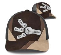 Sombrero De Béisbol Choque De Puños Personalizado con Nombres del Mejor Papá del Mundo Gorra De Béisbol De Caza Casual Ajustable Gorras De Golf, para Senderismo, Exterior, Hombre, 57-60cm