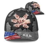 Sombrero De Béisbol Choque De Puños Personalizado para Papá De Familia con Nombres Y Estampado Gorra De Táctico Moda Clásica Visera Sombreros, para Exterior, Playa, Hombre, 57-60cm