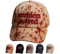 Sombrero de béisbol con diseño de manchas de sangre oscura, unisex, informal, bordado, gorra de béisbol para hombre, disfraz de terror para Halloween, disfraz de fiesta (A)