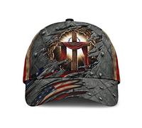Sombrero De Béisbol Cristianismo Dios Jesús Estados Unidos Bandera Estadounidense Sombrero del Camionero Transpirable Deportes Unisex Sombreros, para Deporte, Senderismo, Playa, 57-60cm