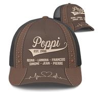 Sombrero De Béisbol Imprimir Familia Grandfather Personalizar Latido del Corazón Y Nombres De Familia Sombrero Pico Ajustable Hip Hop Gorras De Golf, para Playa, Cámping, Mujer, 57-60cm