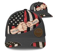 Sombrero De Béisbol Personaliza El Choque De Puños con El Nombre del Niño Y Un Patrón De Cuero Marrón Sombrero del Camionero Transpirable Visera Sombreros, para Playa, Cámping, Deporte, 57-60cm