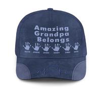 Sombrero De Béisbol Personaliza La Impresión De Sombreros Choque De Puños con Los Nombres De Tus Nietos Sombrero Pico Hip Hop Casual Gorras De Golf, para Deporte, Mujer, Hombre, 57-60cm