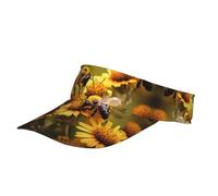 Sombrero de bicicleta unisex con estampado de abeja y cinta mágica, visera para fitness, playa, senderismo