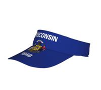 Sombrero de bicicleta unisex con estampado de bandera del estado de Wisconsin con parte trasera ajustable, visera mágica para fitness, playa, senderismo