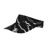 Sombrero de bicicleta unisex con estampado de mármol negro y blanco, visera mágica para fitness, playa, senderismo