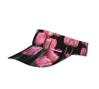 Sombrero de bicicleta unisex con estampado de tulipanes y rosas y tulipanes, espalda ajustable, visera mágica para fitness, playa, senderismo