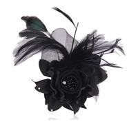 Sombrero De Boda Tocado con flores de red simuladas, diadema plumas multicolor for fiesta té, pinza for el cabello for cóctel Para Mujeres(5)