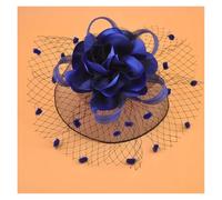 Sombrero de boda Tocado de malla for mujer, accesorio for el cabello, for cóctel, té, fiesta, boda, iglesia, tocado con velo y flores lunares(Dark Blue)