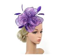 Sombrero de boda Tocado de plumas vintage con flores organza for mujer, tocado for fiesta o boda(Color8)