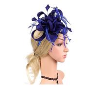 Sombrero De Boda Tocados Elegantes Con Flores For Mujer, Diadema, Sombrero, Plumas, Cinta, For Cóctel, Boda, Fiesta De Té Para Mujeres(Royal blue)