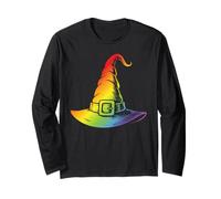 Sombrero de Bruja Arco Iris Oculto Halloween Wicca LGBTQ Manga Larga