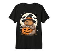 Sombrero de Bruja Capibara de Halloween Calabaza Espeluznante Camiseta Premium