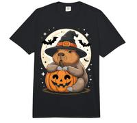 Sombrero de Bruja Capibara de Halloween Calabaza Espeluznante Comfort Colors Adult Heavyweight T-Shirt