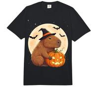 Sombrero de Bruja Capibara de Halloween Calabaza Espeluznante Comfort Colors Adult Heavyweight T-Shirt