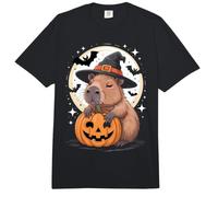 Sombrero de Bruja Capibara de Halloween Calabaza Espeluznante Comfort Colors Adult Heavyweight T-Shirt