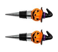 Sombrero de bruja con cara de calabaza, tapón decorativo para vinos, construcción de resina de metal, decoración de Halloween, fiesta, pubs, esencial, Halloween, resina, vino, corchos