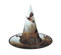Sombrero de bruja de caza volador salvaje de Halloween para adultos, accesorio de disfraz festivo para fiestas, bailes de máscaras, cosplay y carnaval