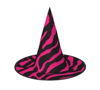 Sombrero de bruja de cebra, tigre, leopardo, rosa, para adultos, accesorio de disfraz festivo para fiestas, bailes de máscaras, cosplay y carnaval