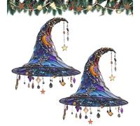 Sombrero de bruja de Halloween, adorno colgante, sombrero mágico acrílico 2D, atrapasueños para la ventana de la bruja colgante para Halloween, fiesta, habitación, jardín, decoración de ventana del