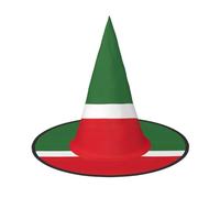 Sombrero de bruja de Halloween con bandera de la República de Chechenia, disfraces de Halloween para mujeres y hombres, sombreros de bruja