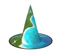 Sombrero de bruja de Halloween de una isla en el océano para adultos, accesorio de disfraz festivo para fiestas, bailes de máscaras, cosplay y carnaval