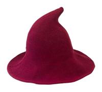 Sombrero de bruja de Halloween para mujer, sombrero de lana de punto, sombrero de brujas puntiagudas de ala ancha para fiesta, mascarada, cosplay, accesorio diario
