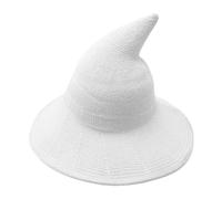 Sombrero de bruja de Halloween para mujer, sombrero de lana de punto, sombrero de brujas puntiagudas de ala ancha para fiesta, mascarada, cosplay, accesorio diario