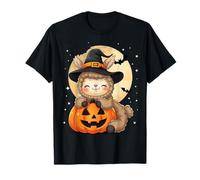 Sombrero de Bruja de Llama de Halloween Calabaza Espeluznante Camiseta