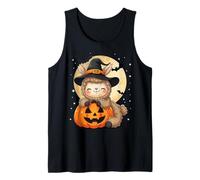 Sombrero de Bruja de Llama de Halloween Calabaza Espeluznante Camiseta sin Mangas