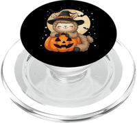 Sombrero de Bruja de Llama de Halloween Calabaza Espeluznante PopSockets PopGrip para MagSafe