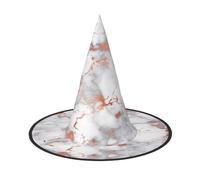 Sombrero de bruja de mármol de oro rosa para adultos, accesorio de disfraz festivo para fiestas, bailes de máscaras, cosplay y carnaval