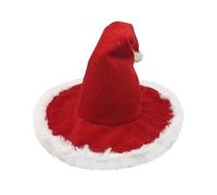 Sombrero de bruja de Navidad - Gorro de Papá Noel, gorro rojo, gorro de Papá Nochel, disfraz clásico para fiestas de Año Nuevo para Pascua, Día del Niño, Cumpleaños, 33 x 48 cm