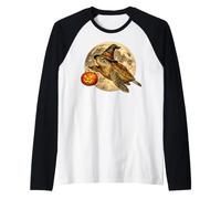 Sombrero de Bruja de Tortuga Marina Jack O Lantern Calabaza Luna Escoba Camiseta Manga Raglan