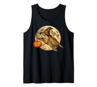 Sombrero de Bruja de Tortuga Marina Jack O Lantern Calabaza Luna Escoba Camiseta sin Mangas