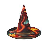 Sombrero de bruja del Rey Dragón en Fuego de Halloween para adultos, accesorio de disfraz festivo para fiestas, bailes de máscaras, cosplay y carnaval