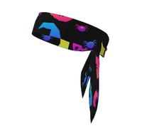 Sombrero de bruja fantasma arcoíris con estampado de arañas para hombres y mujeres, diadema ajustable para correr, tenis, entrenamiento, karate, ninja, baloncesto y atletismo