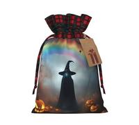 Sombrero de bruja fantasma arcoíris para Halloween, arañas, estampado de Navidad, cordón, regalo, embalaje festivo, Navidad, cumpleaños, bolsas para envolver necesidades
