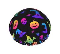 Sombrero de bruja fantasma de Halloween, arcoíris, estampado de arañas, banda elástica, gorro de ducha para Hotel, accesorios básicos de viaje, suministros de limpieza