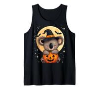 Sombrero de Bruja Koala de Halloween Calabaza Espeluznante Camiseta sin Mangas