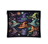 Sombrero de bruja mágico con cita de fantasía, bolsa de maquillaje de