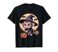 Sombrero de Bruja Mono Calabaza Disfraz de Halloween para Hombres, Mujeres y niños Camiseta