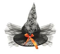 Sombrero de bruja oscuro, red de calabaza, único para fiesta de Halloween | Velo de tul, diadema transparente, calabaza delicada para fiesta de Halloween, cosplay, accesorio de disfraz