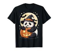 Sombrero de Bruja Panda de Halloween Calabaza Espeluznante Camiseta
