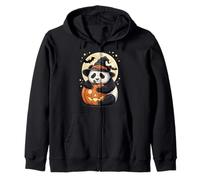 Sombrero de Bruja Panda de Halloween Calabaza Espeluznante Sudadera con Capucha