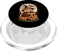 Sombrero de Bruja Panda Rojo de Halloween Calabaza Espeluznante PopSockets PopGrip para MagSafe