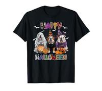 Sombrero de Bruja para Perro Bulldog Pembroke de Miedo para Halloween Camiseta