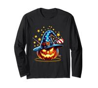 Sombrero de Bruja patriótico Jack O Lantern con Estrellas y Rayas Manga Larga