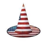 Sombrero de bruja vintage con bandera de Estados Unidos para adultos, accesorio de disfraz festivo para fiestas, bailes de máscaras, cosplay y carnaval